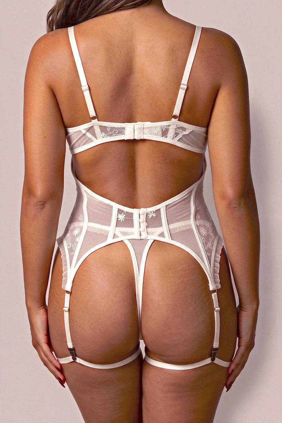 Dreiteiliges Dessous-Set - BRODELYS Weiß
