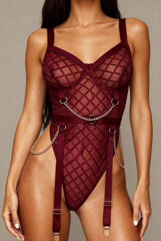 Body für Damen - WILD Bordeaux 