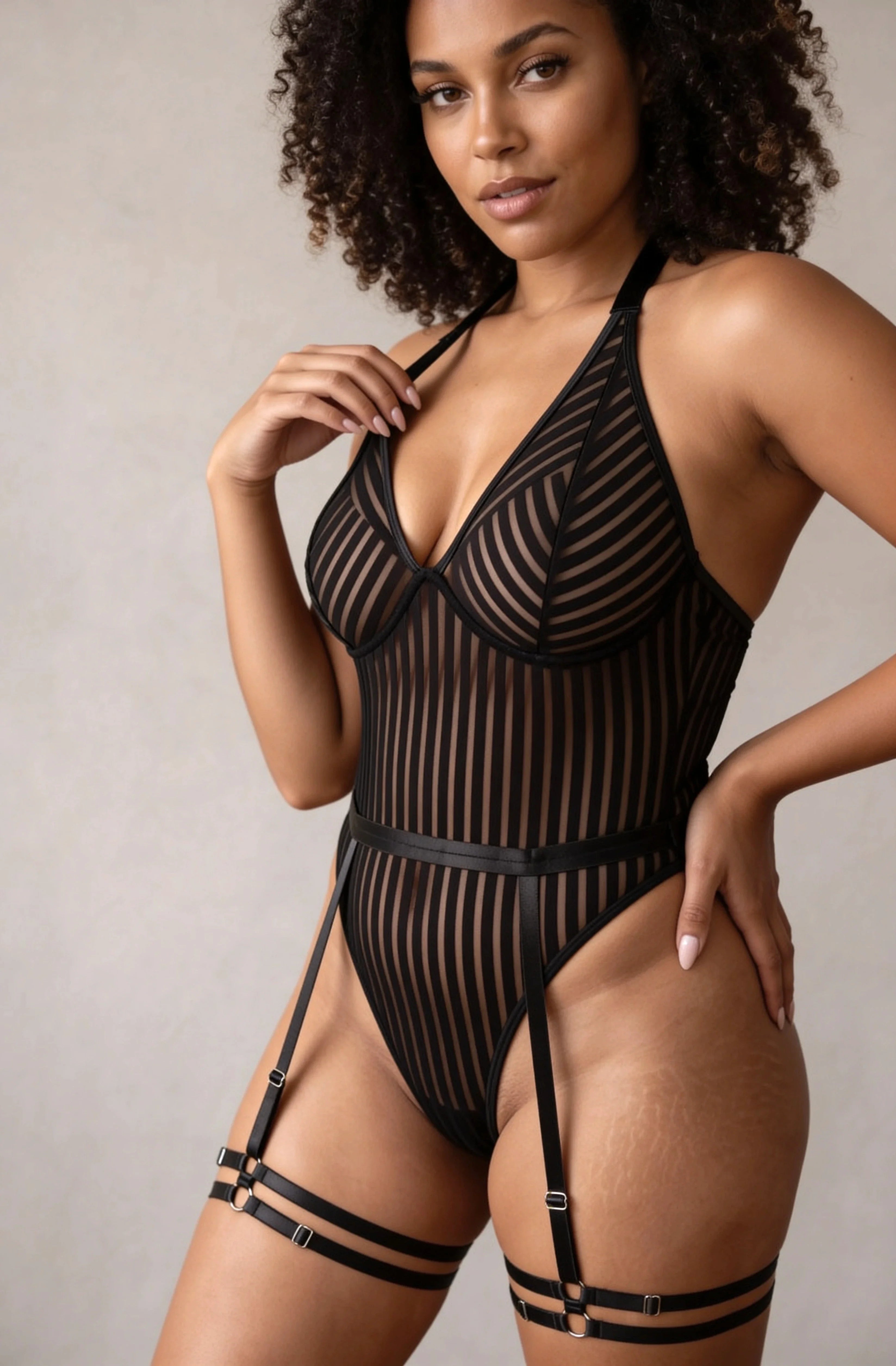 Body Avec Tours De Cuisse Dolce - NAKED Underwear - Détail produit face