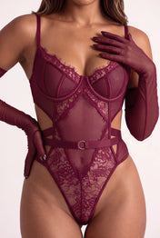 Body mit Handschuhen - VERSYA Bordeaux