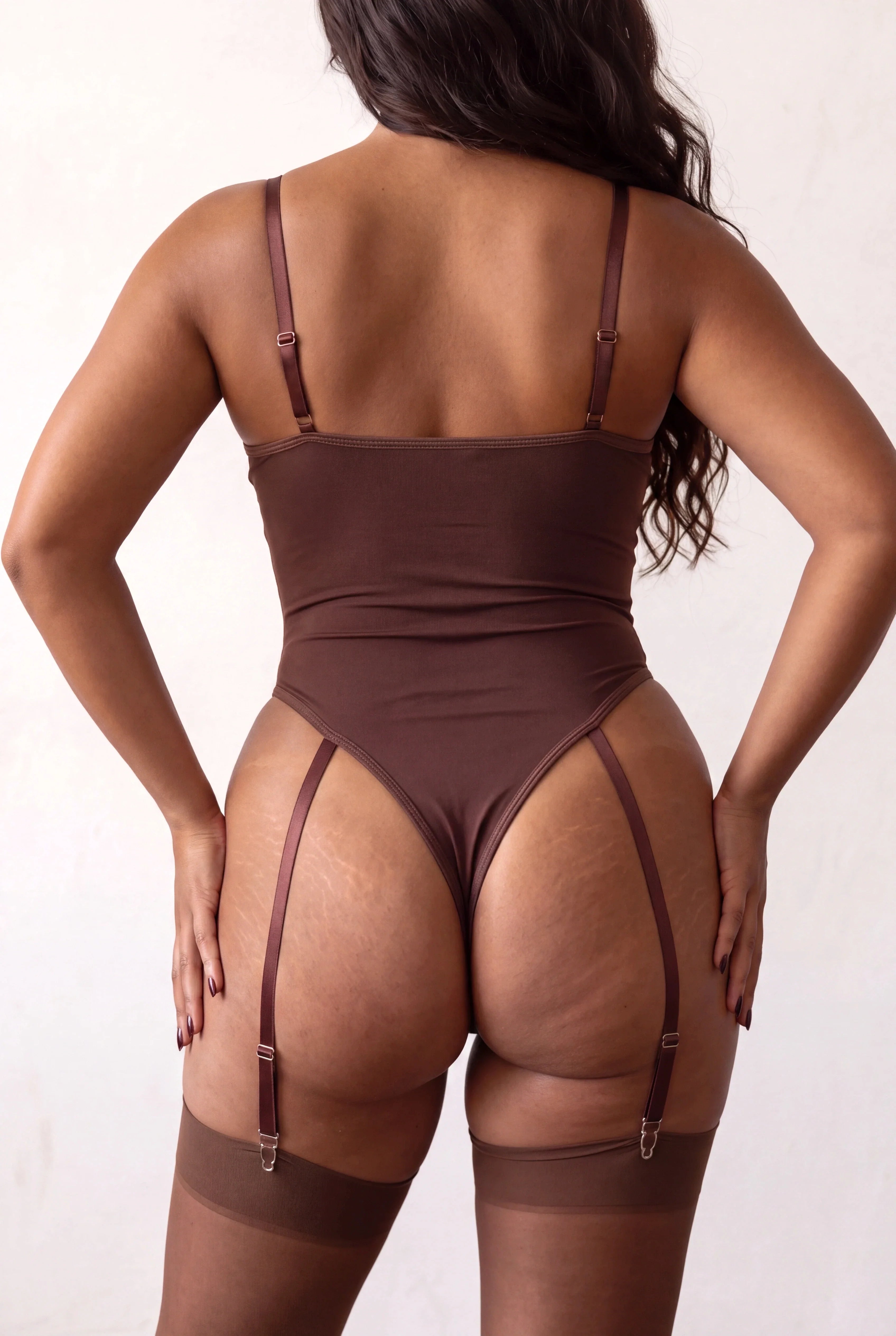 Damen-Body - GIA Chestnut - NAKED Underwear - Produktnahaufnahme Rückseite