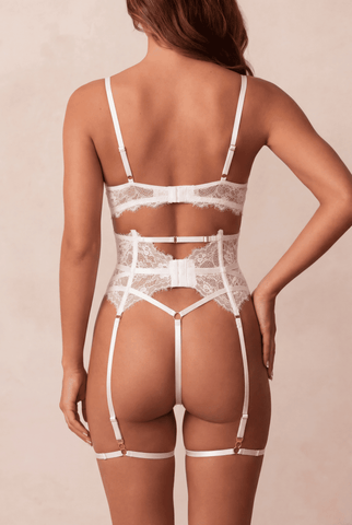 Damen Dessous-Set fünf Teile - MOON Weiß 